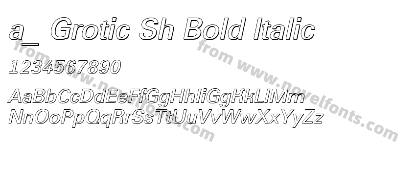 a_ Grotic Sh Bold ItalicPreview