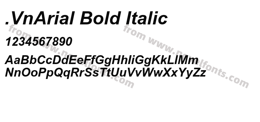 .VnArial Bold ItalicPreview