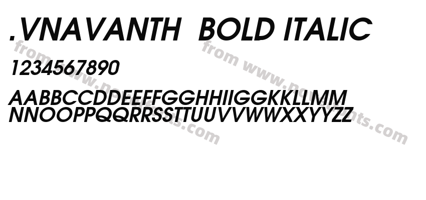 .VnAvantH  Bold ItalicPreview