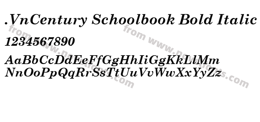 .VnCentury Schoolbook Bold ItalicPreview