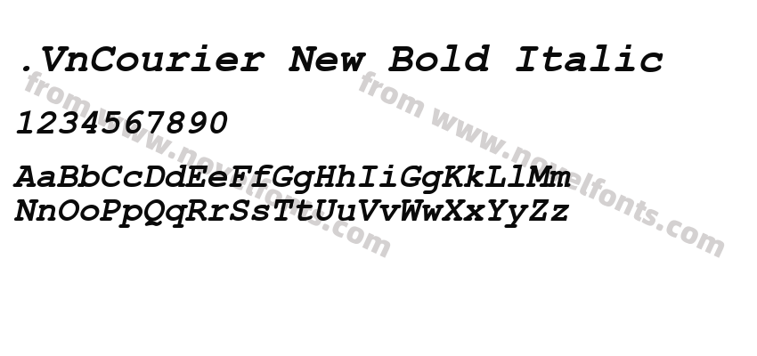 .VnCourier New Bold ItalicPreview