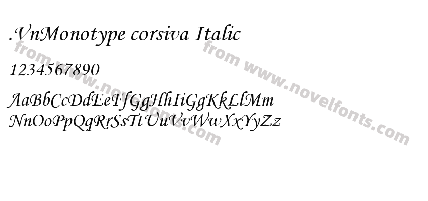 .VnMonotype corsiva ItalicPreview