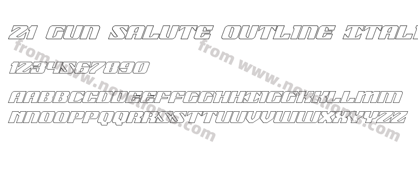 21 Gun Salute Outline ItalicPreview