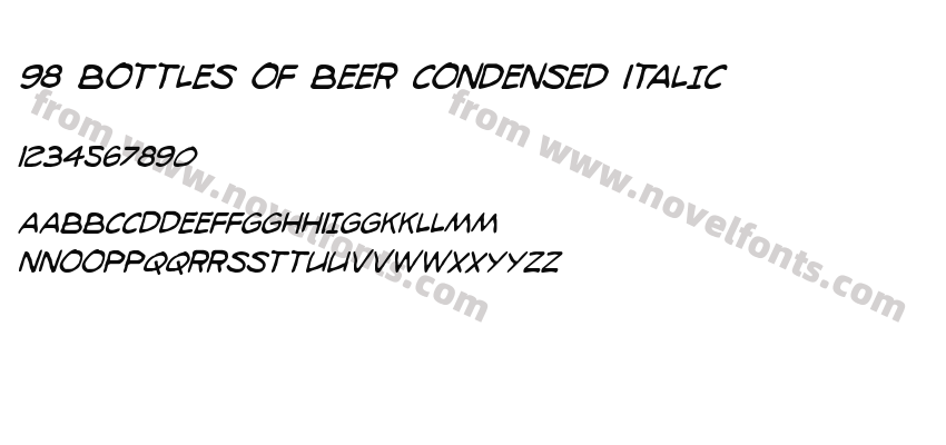 98 Bottles of Beer Condensed ItalicPreview