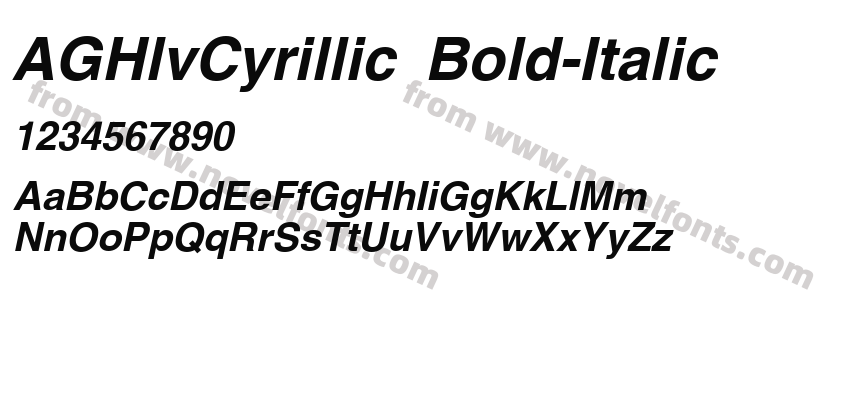 AGHlvCyrillic Bold-ItalicPreview