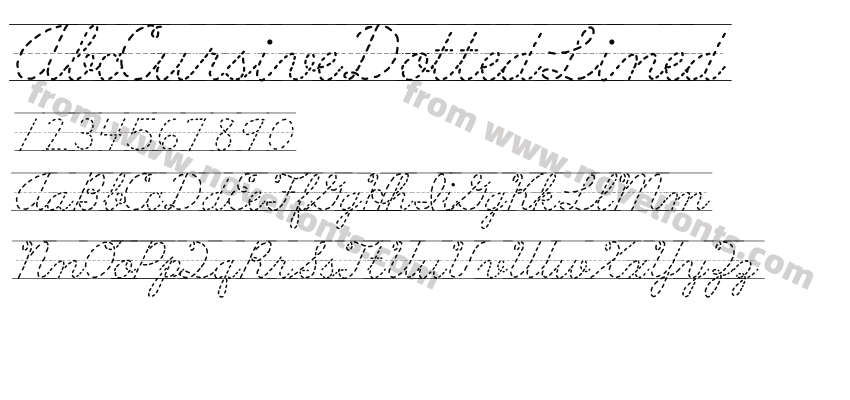 AbcCursiveDottedLinedPreview
