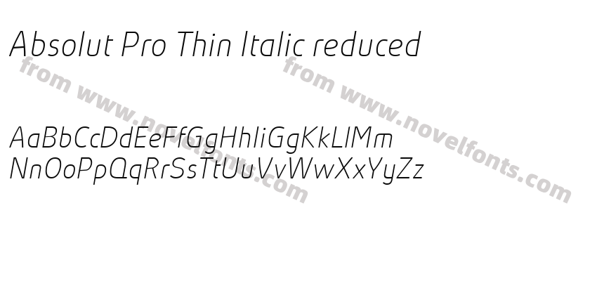 Absolut Pro Thin Italic reducedPreview