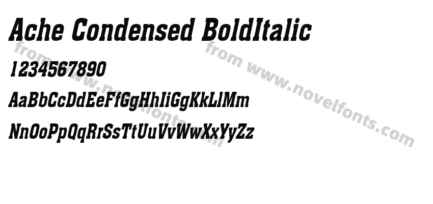 Ache Condensed BoldItalicPreview