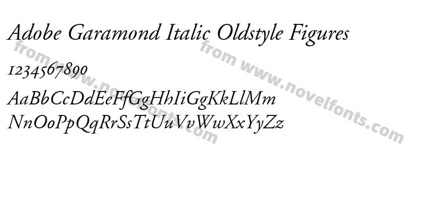 Adobe Garamond Italic Oldstyle FiguresPreview