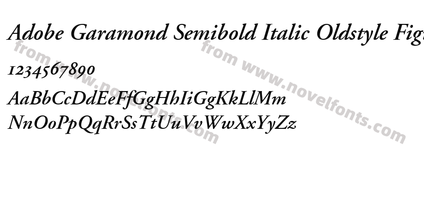 Adobe Garamond Semibold Italic Oldstyle FiguresPreview