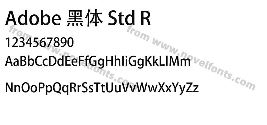 Adobe 黑体 Std RPreview