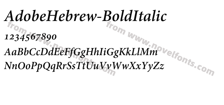 AdobeHebrew-BoldItalicPreview