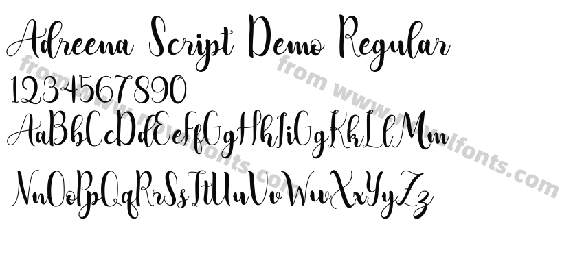 Adreena Script Demo RegularPreview