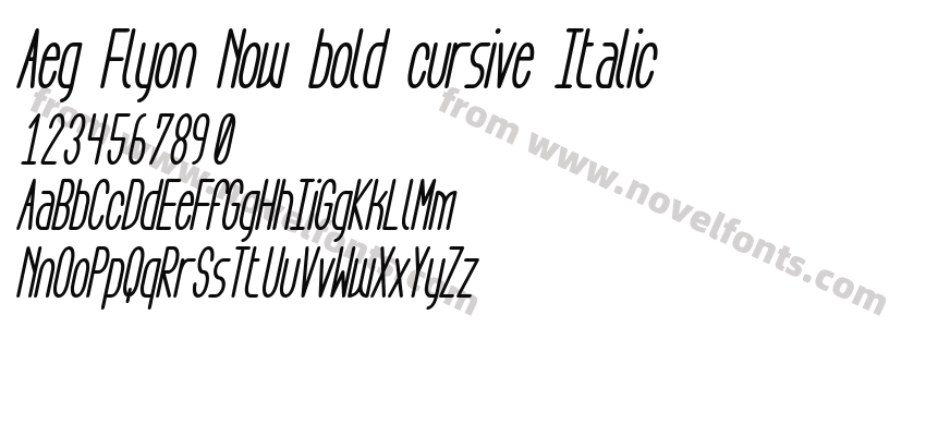 Aeg Flyon Now bold cursive ItalicPreview