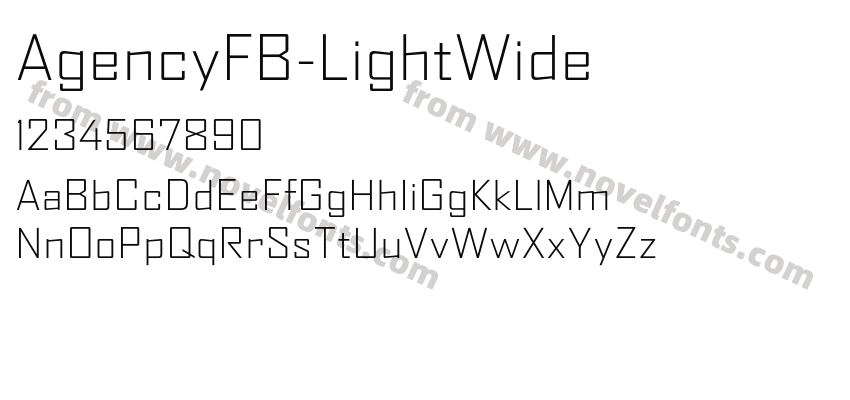 AgencyFB-LightWidePreview