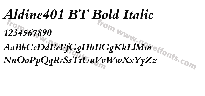 Aldine401 BT Bold ItalicPreview