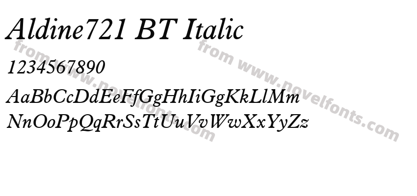 Aldine721 BT ItalicPreview