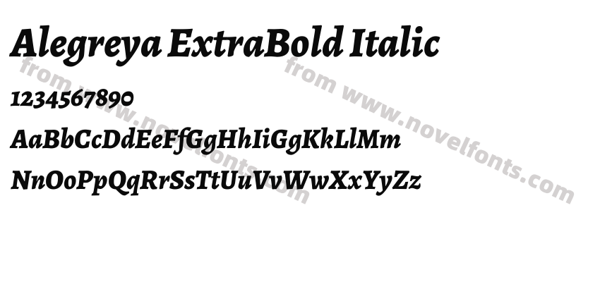 Alegreya ExtraBold ItalicPreview