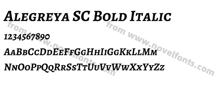 Alegreya SC Bold ItalicPreview