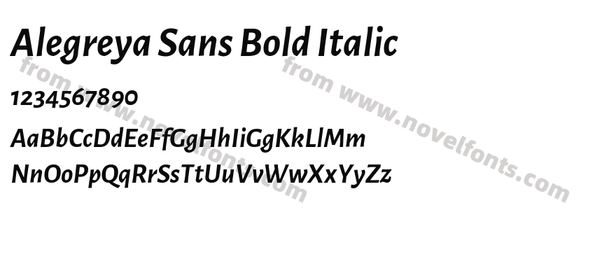 Alegreya Sans Bold ItalicPreview