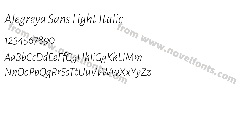 Alegreya Sans Light ItalicPreview