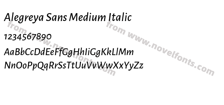 Alegreya Sans Medium ItalicPreview