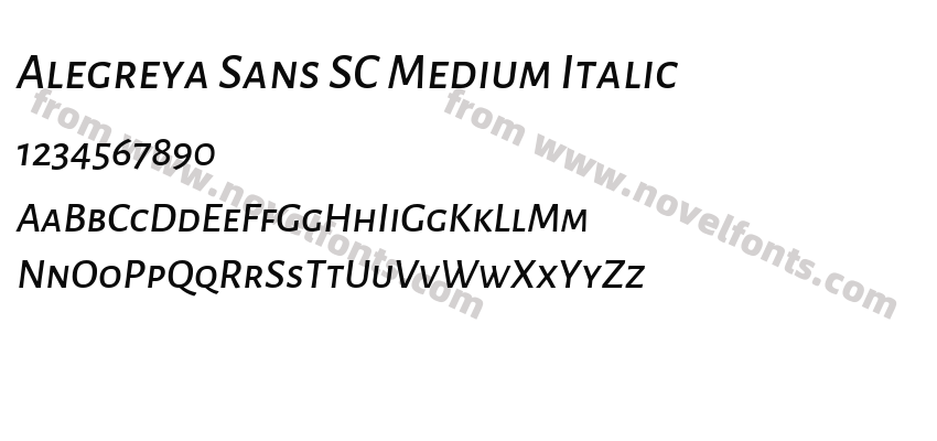 Alegreya Sans SC Medium ItalicPreview