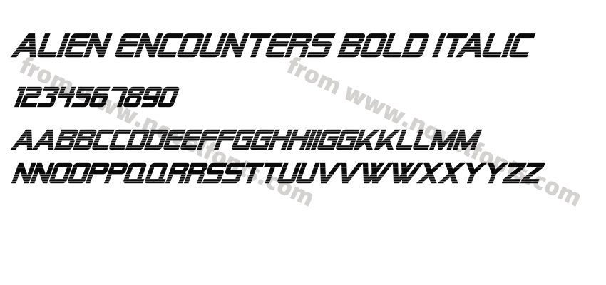 Alien Encounters Bold ItalicPreview