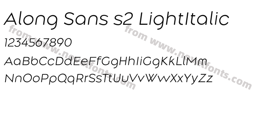 Along Sans s2 LightItalicPreview