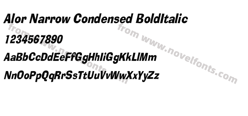 Alor Narrow Condensed BoldItalicPreview