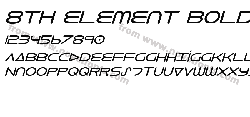 8th Element Bold ItalicPreview