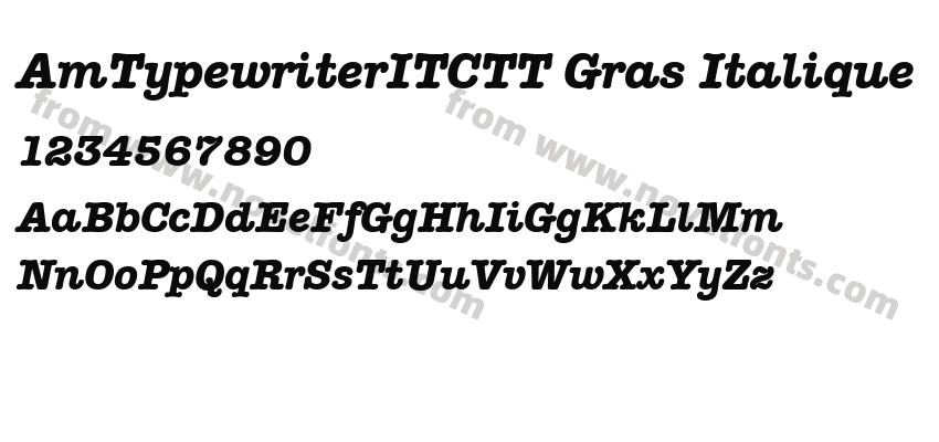 AmTypewriterITCTT Gras ItaliquePreview