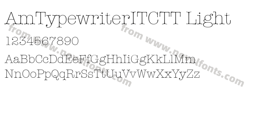 AmTypewriterITCTT LightPreview