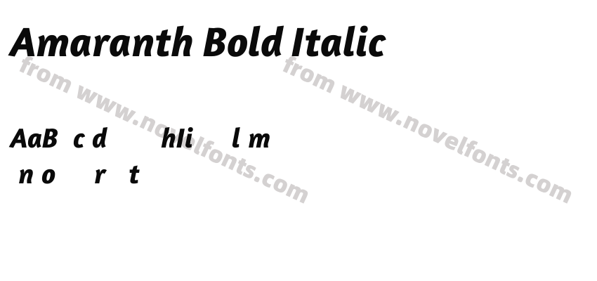 Amaranth Bold ItalicPreview