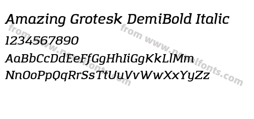 Amazing Grotesk DemiBold ItalicPreview