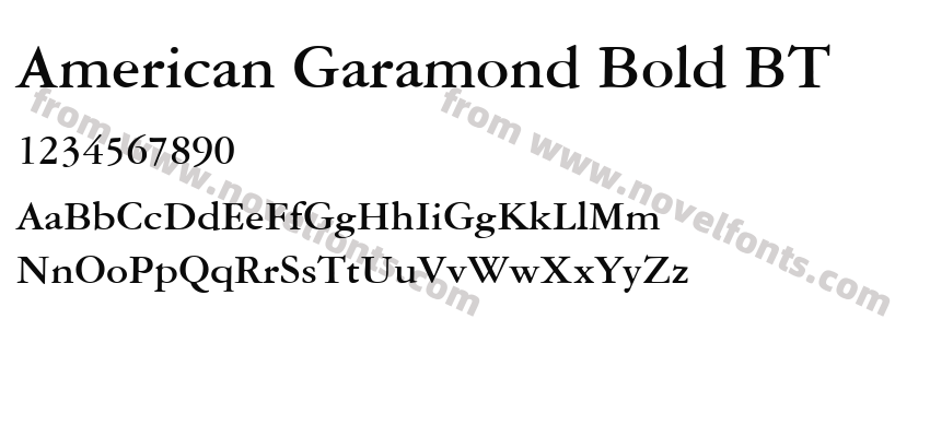 American Garamond Bold BTPreview