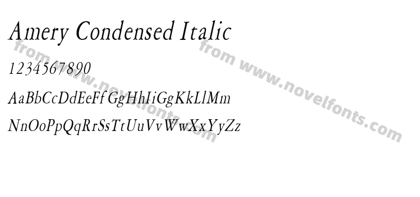 Amery Condensed ItalicPreview