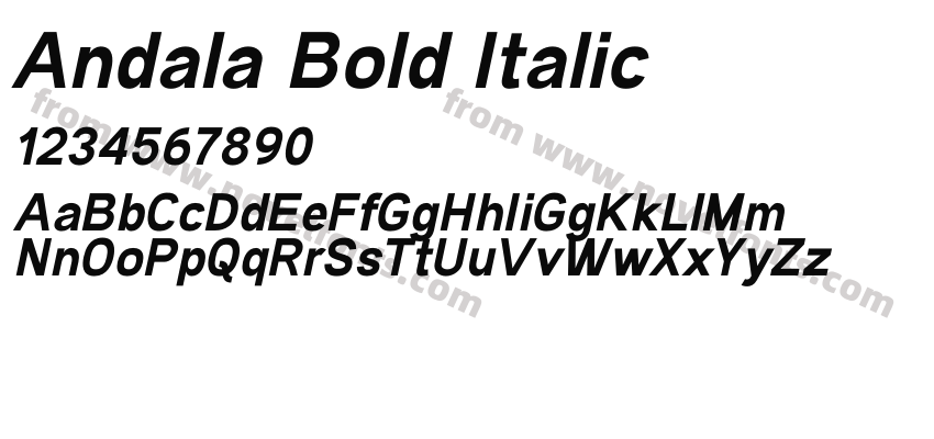 Andala Bold ItalicPreview