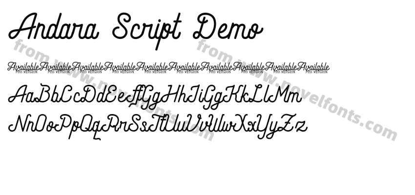 Andara Script DemoPreview