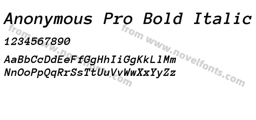 Anonymous Pro Bold ItalicPreview