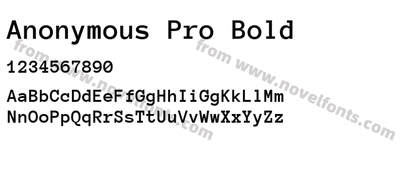 Anonymous Pro BoldPreview