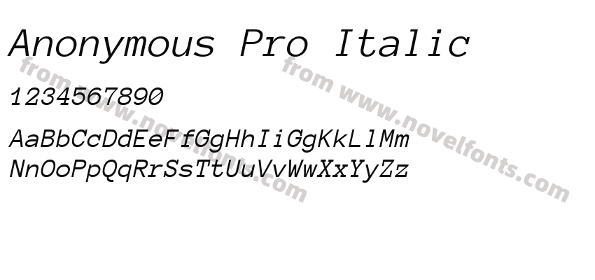 Anonymous Pro ItalicPreview