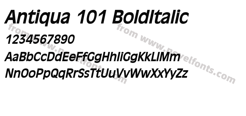 Antiqua 101 BoldItalicPreview