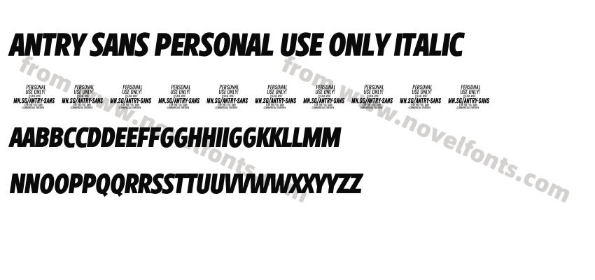 Antry Sans PERSONAL USE ONLY ItalicPreview