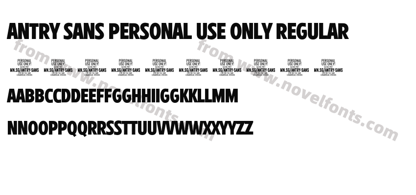 Antry Sans PERSONAL USE ONLY RegularPreview