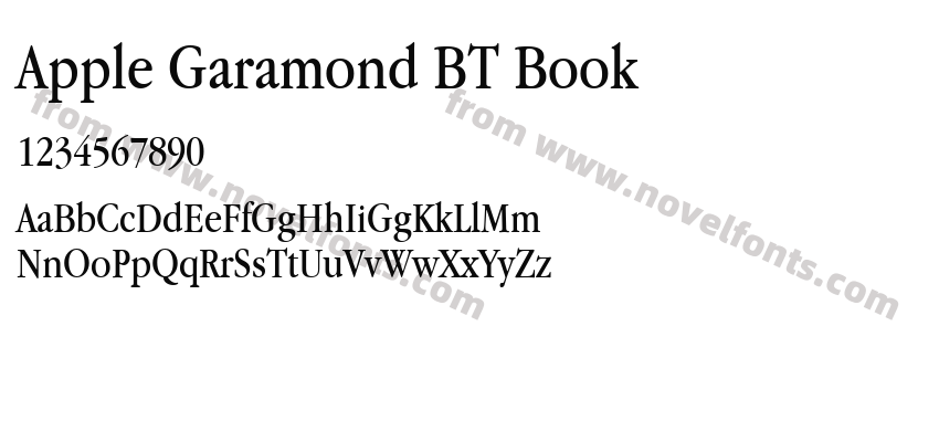 Apple Garamond BT BookPreview