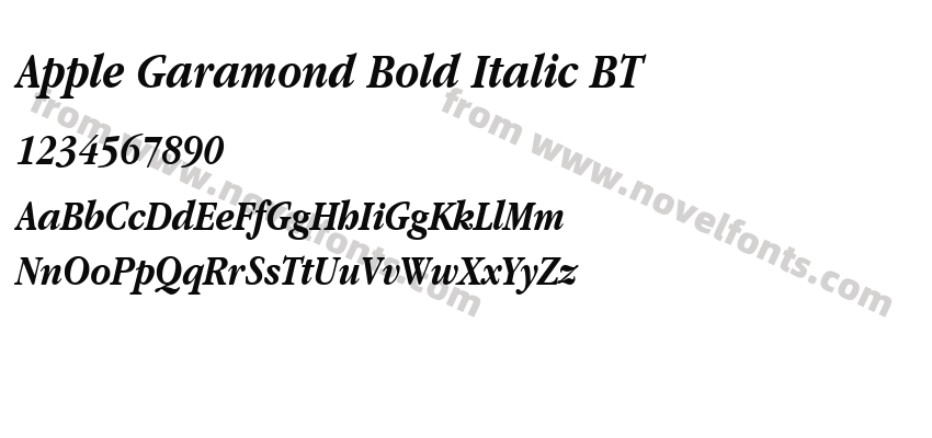 Apple Garamond Bold Italic BTPreview