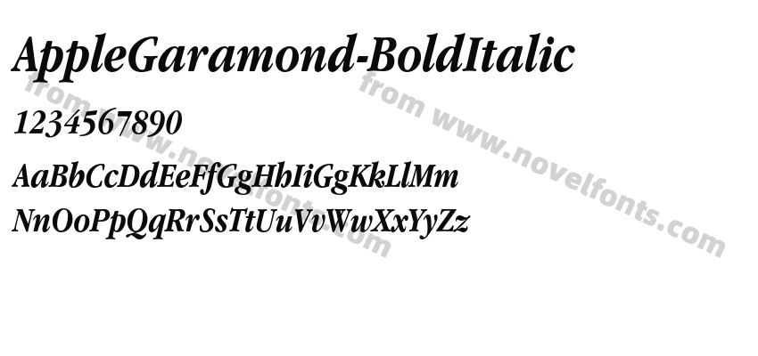 AppleGaramond-BoldItalicPreview