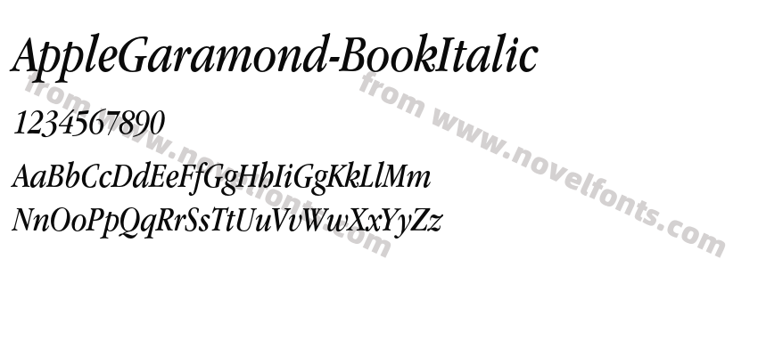 AppleGaramond-BookItalicPreview