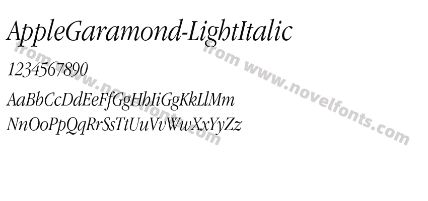 AppleGaramond-LightItalicPreview